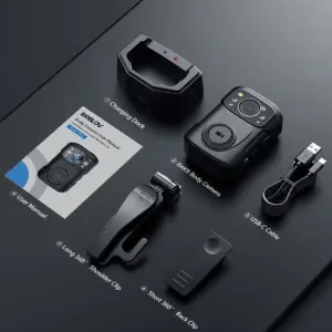 BOBLOV B4K5 4K Police Body Camera 256G GPS IR Night Vision IP68 for Patrol/Guard