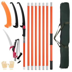 8-Section Manual Pole Saw Extendable Tree Pruner High-Altitude Pruning Saw For Branches Trimming Adjustable Length High Saw