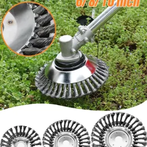 Upgrade 6/8/10 Inch Weed Brush Cutter Head Lawn Mower Universal Grass Trimmer Head Steel Wire Wheel Brush Garden Trimmer Head