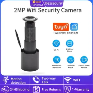 2MP Wifi Camera Tuya Smart Video Peephole Camera Motion Detection Door Viewer Video-eye Wireless Two-way Audio Home Security Cam