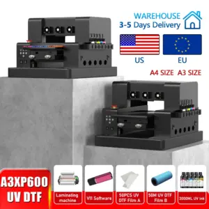 EU Warehouse US Warehoue Free Taxes A3 A4 UV DTF Printer with Laminator A3 UV Sticker Printing Machine Print on Phone Case Glass