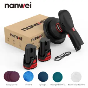 NANWEI Cordless 12V Small Cordless Waxer 6-speed DIY Home Car Polisher 8MM Vibration Range