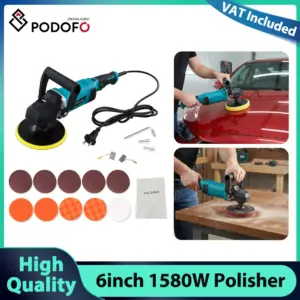 Podofo Car Buffer Polisher 1580W 6inch Car Polisher 7 Variable Adjustable Speeds Car Polishing Machine for Car Detailing Waxing