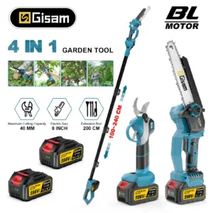Gisam Brushless Telescoping Pole Electric Chainsaw Scissors 4in1 High Branch Saw Garden Pruning Tool For makita 18V battery pins