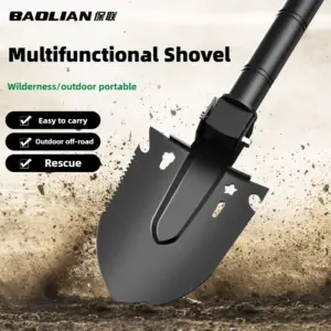 1set Multifunction Camping Shovel Survival Folding Shovels Military Tactical Shovel Hiking Outdoor Garden Hoe Digging Tool Kit