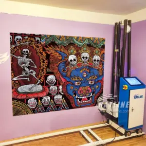 Direct to Wall Murals UV Ink Wall Printer CMYKW 5 Color 3D Wall Printing Machine Double DX10/DX7 Print Head For Indoor Outdoor