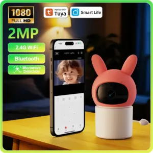 DANMINI Tuya Smart 1080P Baby Monitor Camera 2.4Ghz WIFI Indoor IP Camera Baby Monitor PTZ Camera Two Way Temperature Monitoring