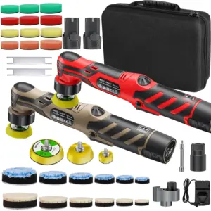 Cordless 12V Mini Car Polisher Rechargeable 6000RPM Detailing Wireless Car Polishing Machine 1/1.5/2Inch with 4 Polishing Pads