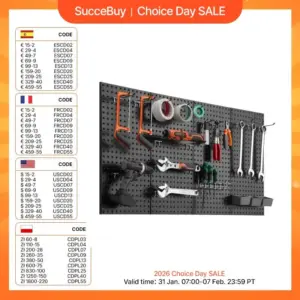 SucceBuy 24" x12" 4pcs Metal Pegboard Panels Steel Wall Tools Organizer Garage Storage Peg Panel for Workbench Office Craft Home
