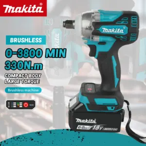 Makita DTW300 18V Tool Set Brushless Power Large Cordless Wrench 330Nm Torque Wind Cannon Remove Tire Lithium Auto Repair
