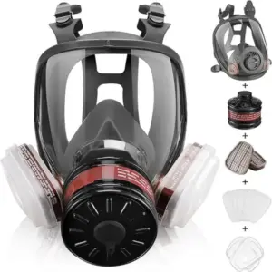 Full face respirator - mask with 40 mm gas filter canister for industrial gases, chemical, polishing, welding, spraying Gas mask