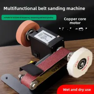 220V Automated DIY Mini Sanding Belt Machine Polisher with Knife Sharpening Function – Desktop Sandpaper Grinding Tool