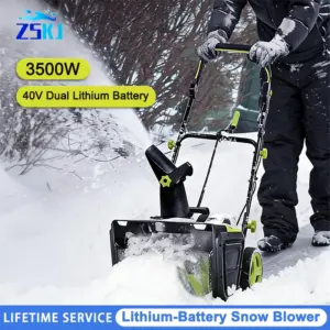 3500W 40V Brushless Electric Snow Plow Thrower Cordless Snow Sweeper Clean Street Courtyard Snow Shoveling Snow Remover Machine
