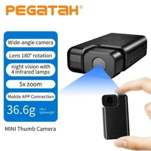 Ultra-Light Portable Mini WiFi Body Camera, Built-in Battery Human Tracking IP Remote Monitoring IR Night Vision Camcorders