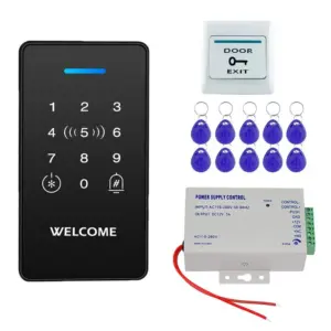 IP68 Waterproof Rfid 125Khz&13.56Mhz Access Control System Outdoor Keypad + NC Fail Safe Electric Strike Locks + Power Supply