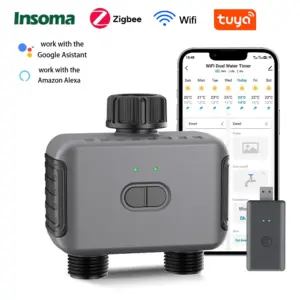 Insoma Zigbee Automatic Water Timer Wifi Garden Irrigation Watering System Independent Control Sprinkler Programmer Tools IPX5