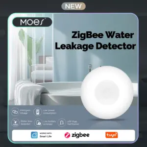 Smart Zigbee Flood Sensor, Water Leak and Overflow Detector for Tuya App, Home Security Alarm System with Remote Control