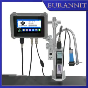 EURANNIT U3-Plus Industrial Online Inkjet Printer 12.7/25.4mm Nozzle Label Printer Text QR Barcode Logo Expire Date TIJ Printer