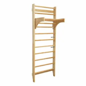 Stall Bars Wall Mounted, Swedish Ladder for Home Gym, Multifunctional Indoor Fitness Equipment for Training, Rehab, Kids Climbin