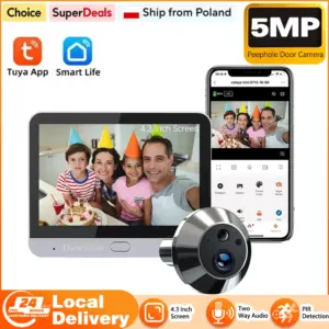 4.3 Inch Baby Monitor Tuya SmartLife Home 5MP WiFi Digital Peephole Door Eye Video Camera Home Security NightVision Video Viewer