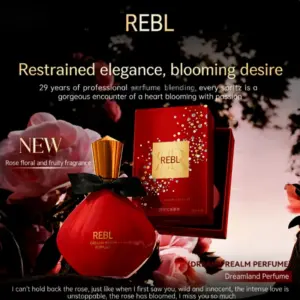 100ml REBL Dreamland Perfume. A Rich Rose Floral Scent. Long-Lasting, Natural Fragrance for Women