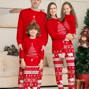 2025 Christmas Pajamas Baby Mother Kids Daughter Mommy Family Set Xmas Pjs Long Sleeve Sleepwear Matching Outfits