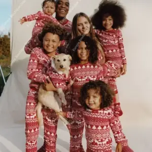 2025 New Christmas Matching Pajamas Set Mother Father Kids Clothing Sets Baby&Dog Romper Pjs Xmas Family Look Cute Soft Outfits