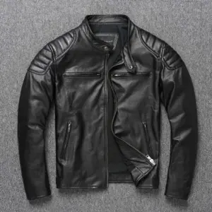 2025 New Leather Jacket Top Layer 100% Cowhide Leather Clothes Men's Stand Collar Motorcycle Clothes Autumn Winter Plus Size