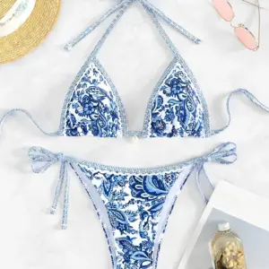 2026 Halter String Triangle Two Piece Bikini Women Swimwear Female Swimsuit Bathers Bathing Swimming Suit Beachwear Summer