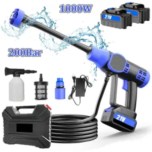 21V 200Bar Brushless Electric High Pressure Washer 1000W 6 IN 1 Car Washing Machine Garden Water Spray Gun For Makita Battery