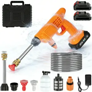 21V Portable Cordless High Pressure Car Wash Gun 5M Hat Car Washing Water Gun High Pressure Cleaner for Makita 21V Battery Pin