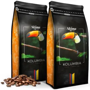 2X1kg COLUMBIA 100% ARABICA Coffee Freshly Roasted For Machine + FREE