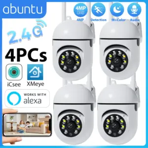 4MP 2K Wifi Camera ICSEE Mini Outdoor Surveillance Camera Human Detection Night Vision Two Ways Audio Home Security Protection