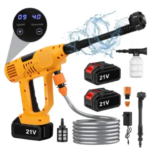 65Bar 30000RPM Cordless High-Pressure Washer 6-in-1 Car Wash Pressure Water Gun with Display for Car Washing and Watering