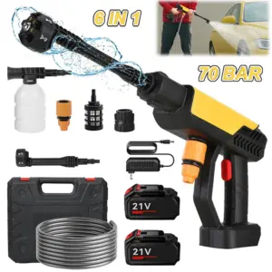 70Bar Cordless Electric High Pressure Washer 6 IN 1 Car Wash Water Gun Cleaner Garden Cleaning Machine for Makita 21V Battery