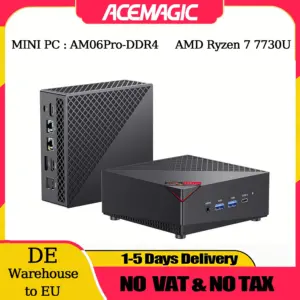 ACEMAGIC Mini PC AMD Ryzen 7 7730U(8C/16T, up to 4.5Ghz)Mini Computer 4K Triple Display Mini Desktop Computers BT5.2/WiFi 6