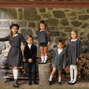 AP AW25 Duchess Collection Floral Printing Dress Elegant Clothing Set Boys Blazer Brothers Sisters Family Matching Outfits