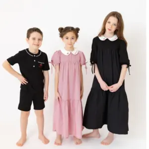 AP SS26 Friday Night Pinstripe Collection Kids Boys Girls Cotton Striped Maxi Dress Shirt Baby Set Family Matching Clothing