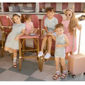 AP SS26 Ringer stamp jersey cotton collection summer boys girls fashion casual clothing dress set shirt family matching clothes