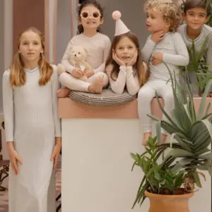 AP SS26 gingham plaid cotton pajamas children girl boy casual homewear dress set romper family matching clothing