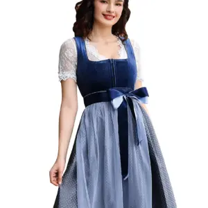 Adult Women Oktoberfest Dirndl Carnival Party Traditional German Bavaria Beer 3PCS for Oktoberfest incl. Dress Blouse Pinafore