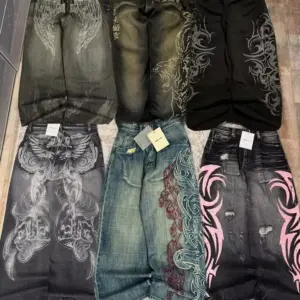 American Fashion New Black Old Washed Holes Baggy Jeans Ladies Y2K Vintage Punk Fashion Casual Joker High Waist Wide Leg Pants