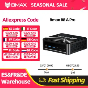 BMAX B8 A Pro AMD Ryzen 7 8745HS Processor AMD Radeon 780M 16GB 512GB SSD Windows 11 WiFi Bluetooth USB HDMI Type-C