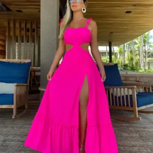 Beach Cover Up 2025 Women Dress Solid Cover-ups Summer Beach Wear Sexy Elegant Female Summer Bandage Backless Long Swing Dress