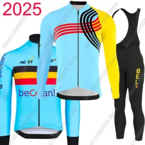 Belgium National Team Cycling Jersey 2025 Set Clothing Suit Summer Winter Mens Long Sleeve MTB Bike Road Pants Bib Ropa Ciclismo