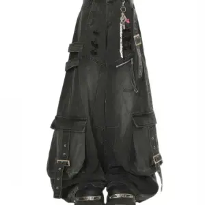 Black Jeans Women American Style Y2K 90S Vintage High Waisted Jean Straight Trouser Streetwear Casual Loose Wide Leg Denim Pants