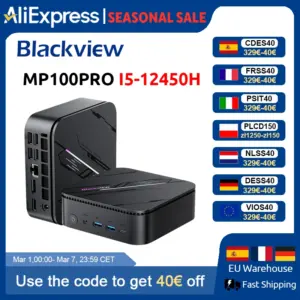 Blackview MP100PRO NEW Mini PC Intel I5-12450H Windows 11 8-Core 12-thread 16GB+512GB / 1TB WiFi 6 Mini Computer PC BT5.2