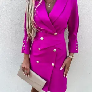 Swobodna marynarka z długim rękawem, sukienka plażowa, wiosenna, dekolt w serek, jednolita, dopasowana, elegancka sukienka damska, prosta, narzutka na bikini