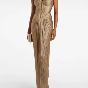 Casual Sleeveless Backless Lace-Up Party Dress Sexy V-neck Draped Slim Suspender Dress Women Elegant Hight Waist Prom Long Dress