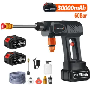 Cordless High Pressure Spray Gun Car Washing Gun High Power Washing water Machine Power Tool Two Battery